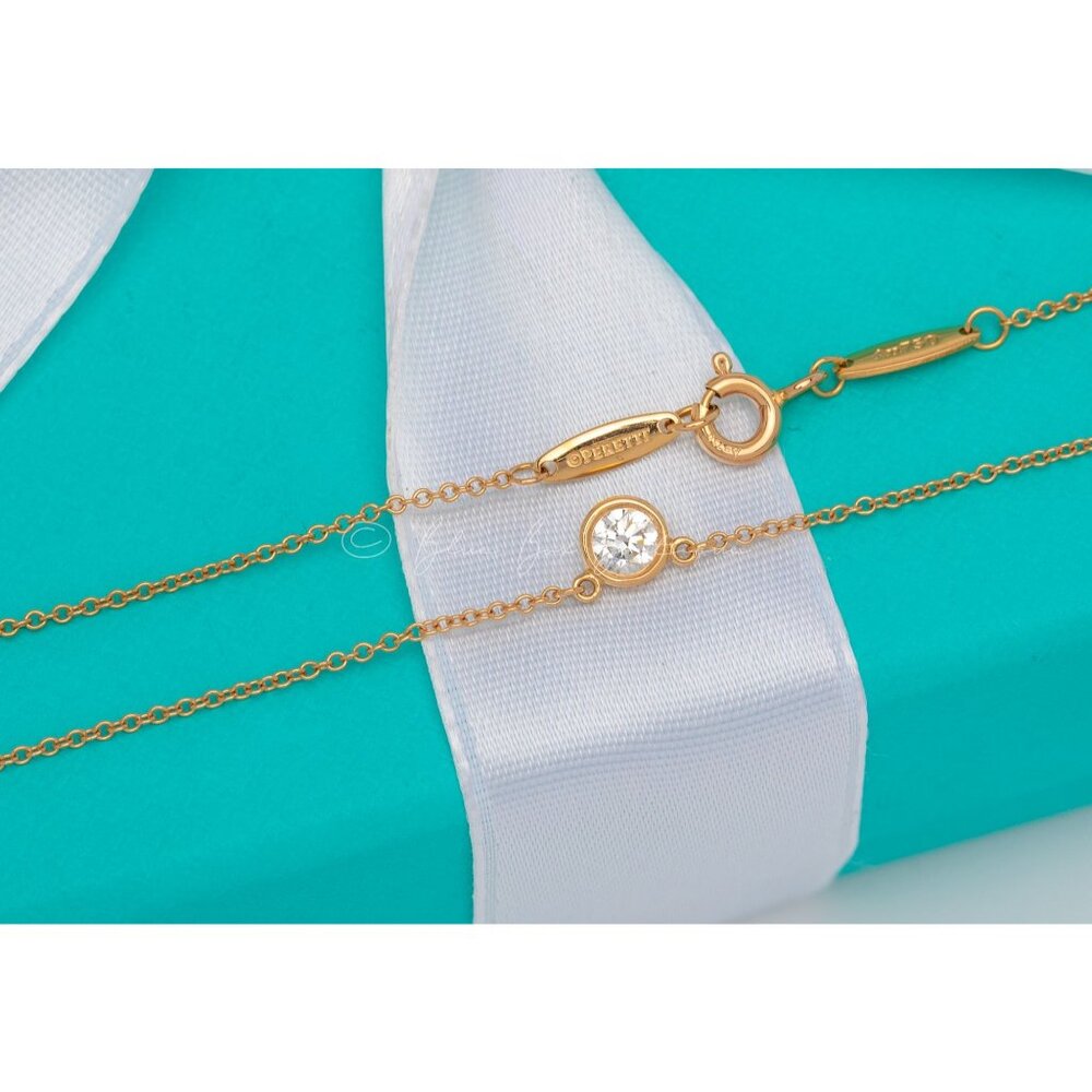Tiffany & Co. Elsa Peretti “Diamonds By The Yard” Necklace 18k Yellow Gold 0.30 - Picture 6 of 10
